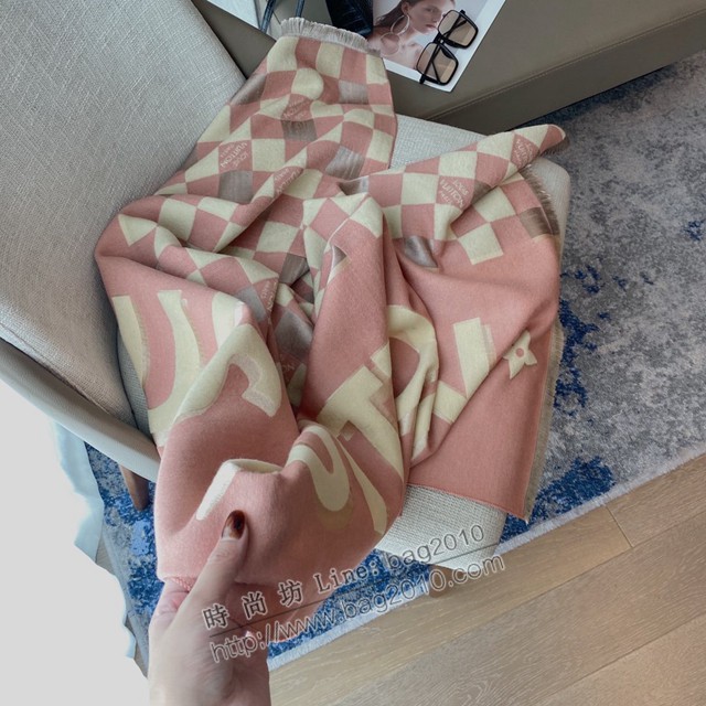 Louis Vuitton圍巾 路易威登系列棋盤格Damier圖案圍巾披肩 LV專櫃同步提花圍巾  mmj1031